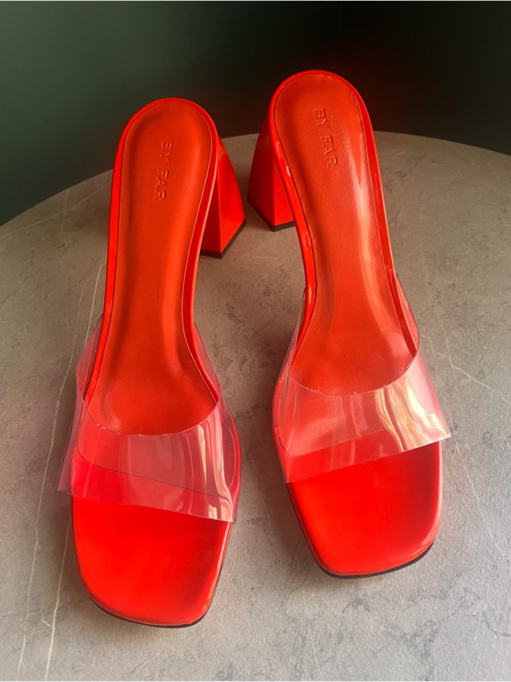 BY Far Michele Mules in Lipstick And Flame 39/9 - Picture 3 of 10